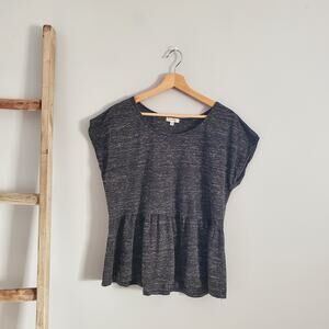 Max Studio Gray Sleeveless Babydoll Peplum Top XL